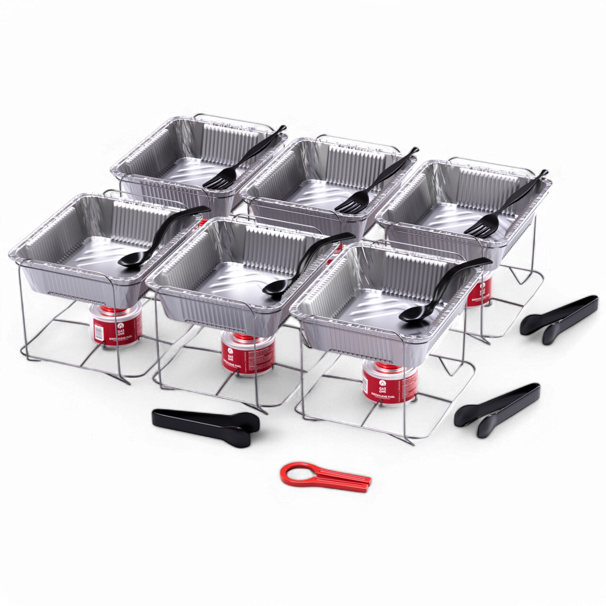 3 Pack Full Size Dispoable Chafing Dish Sets – AlphaLiving