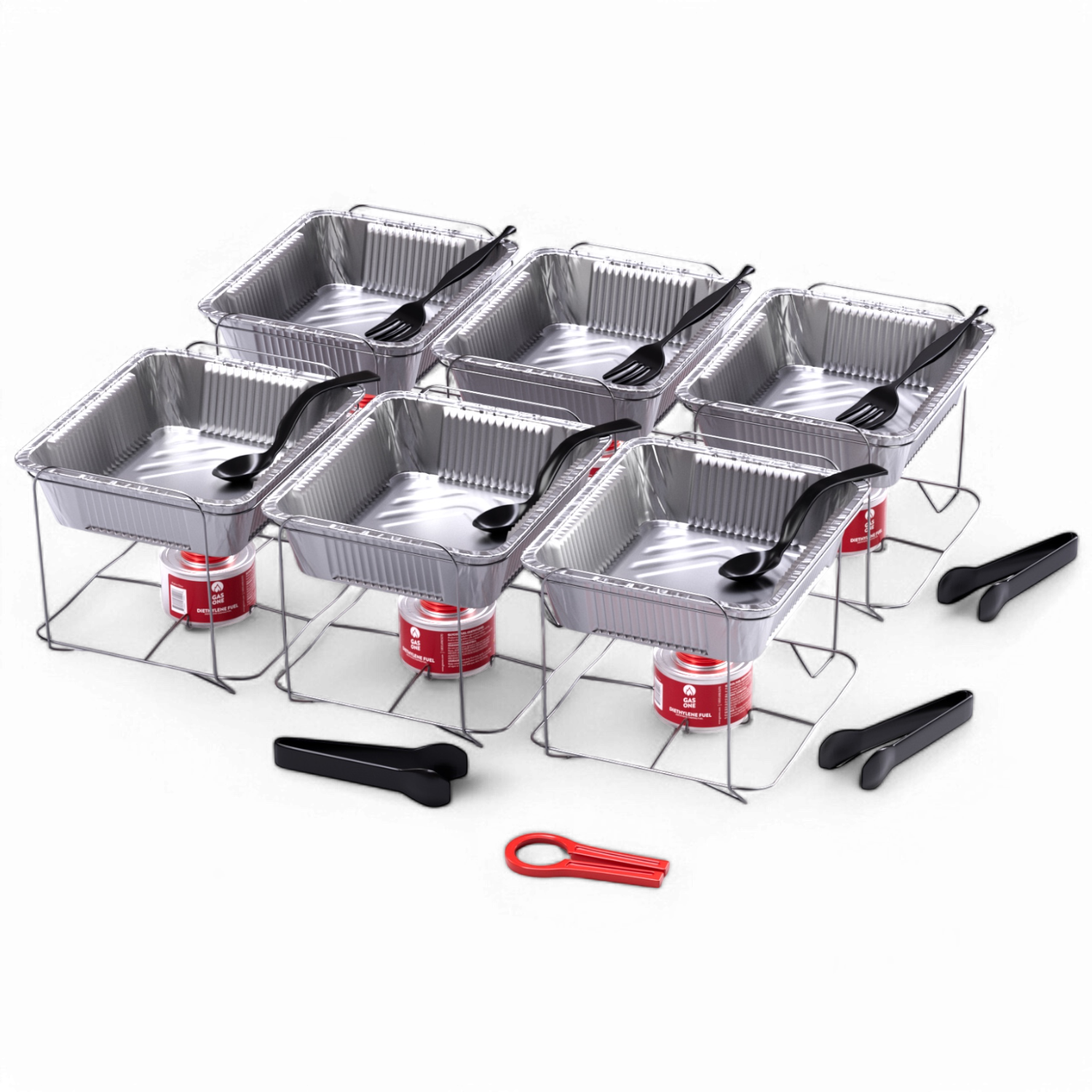 3 Pack Full Size Dispoable Chafing Dish Sets
